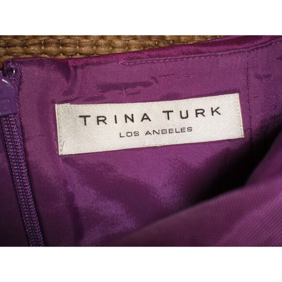 Trina Turk fuchsia divine bow silk strapless dress ~2-4~GORGEOUS - Picture 4 of 4